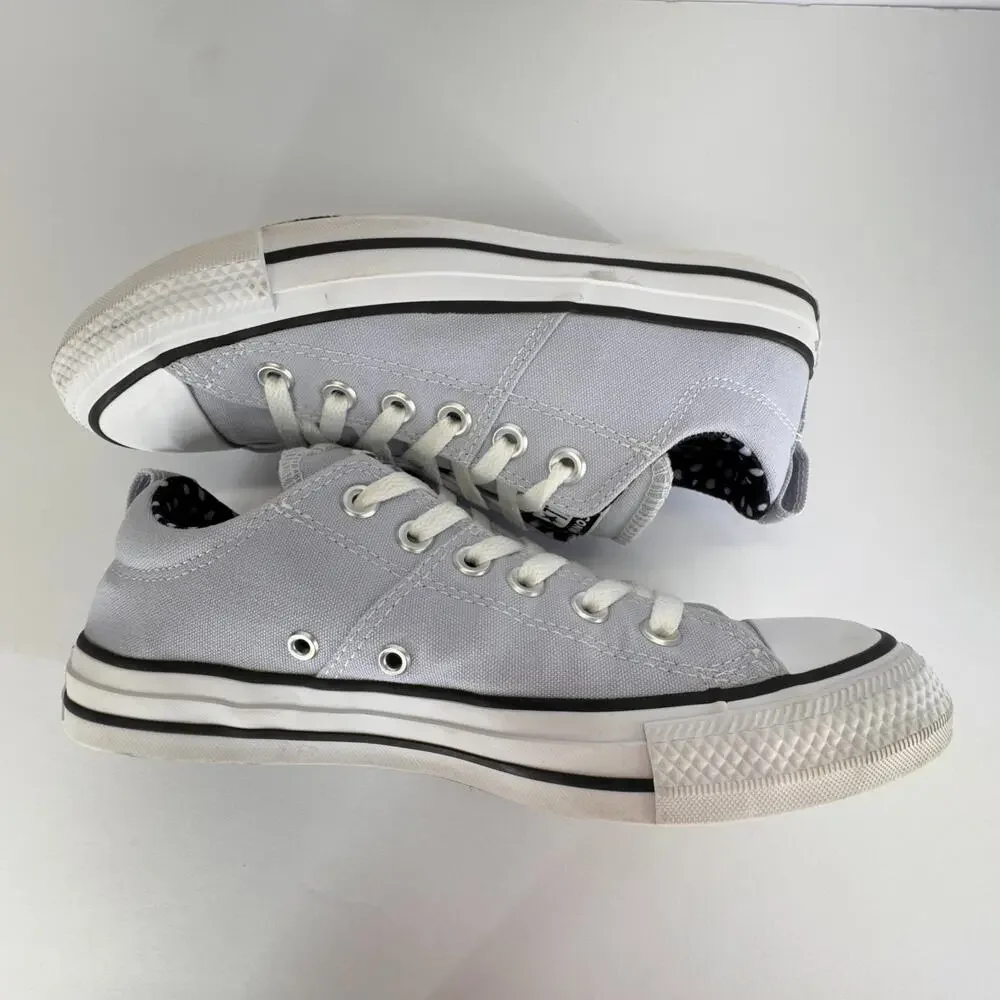 Converse All Star Women Size 7.5 Low Top 572368F Lace Up Canvas Unisex Gray Logo - Picture 7 of 11